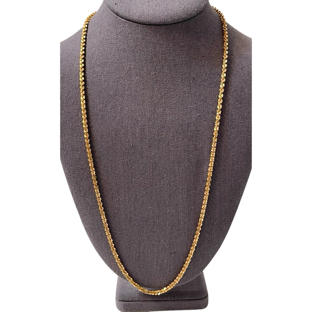 ❤️ Vintage Gold Tone Box Chain Strand Necklace